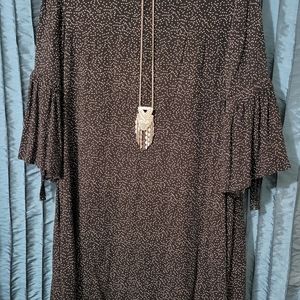 Zara Basic Black and White Dotted Dress